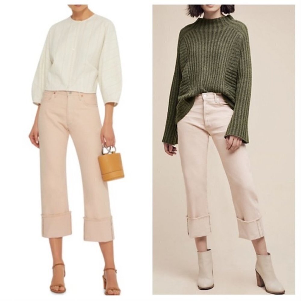Citizens of Humanity Dusty Pink Parker High Waist Crop Cuff Jeans